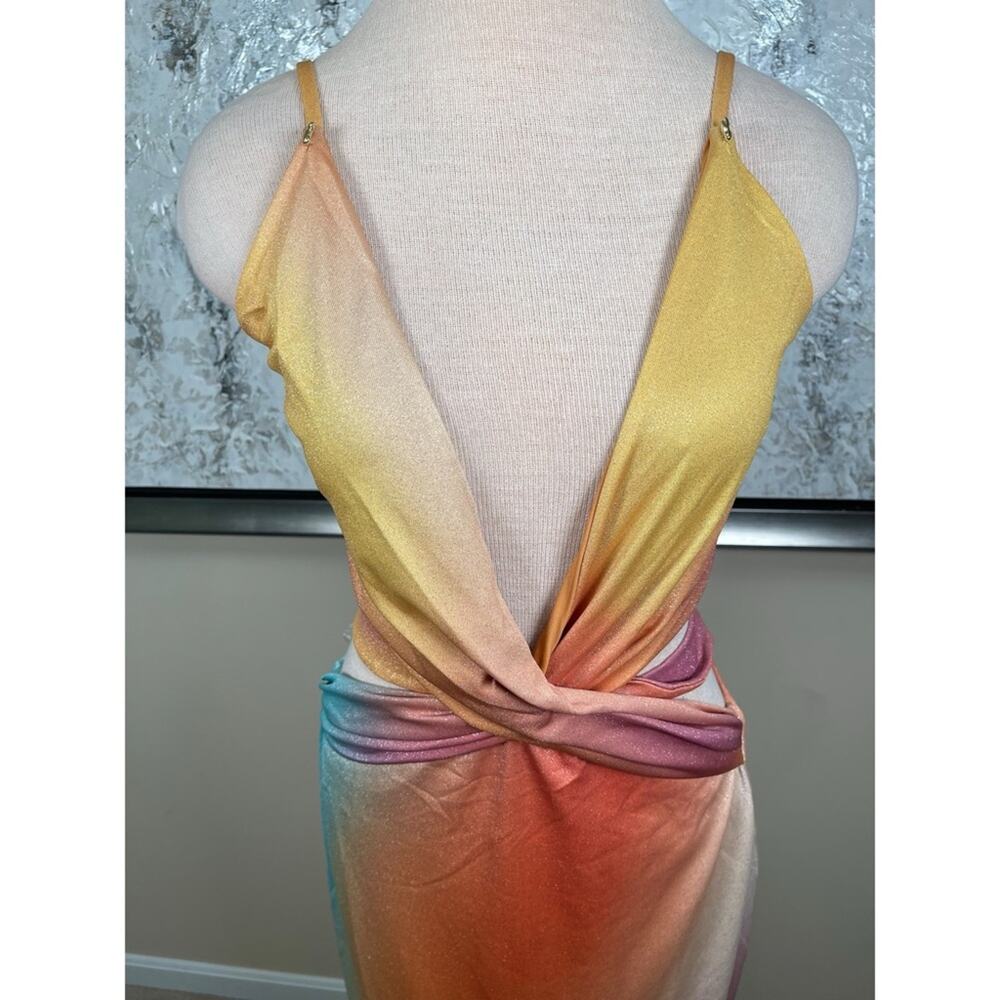BAOBAB Arlett Cutout Metallic Rainbow Daylight Maxi Dress Size Large - Picture 6 of 11